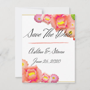 Save The Date Mariage Orange & Peach