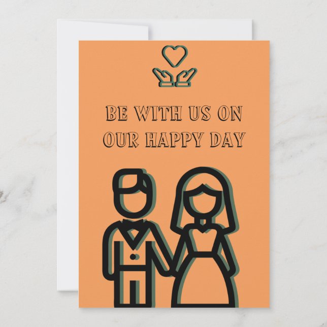 Save The Date Mariage Orange Profond (Dos)