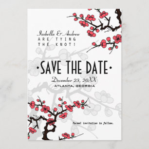 Save The Date Mariage oriental en fleurs de cerisiers Sauvez la