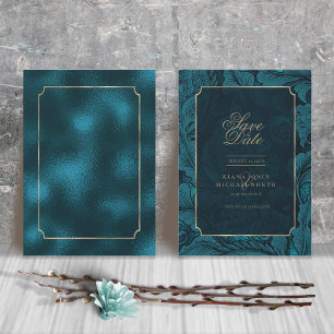 Save The Date Mariage Paisley officiel Dark Turquoise ID767