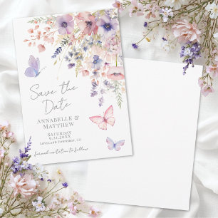 Save The Date Mariage Papillon Fleur Sauvage