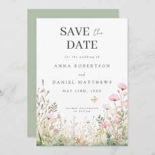 Save The Date Mariage papillon floral