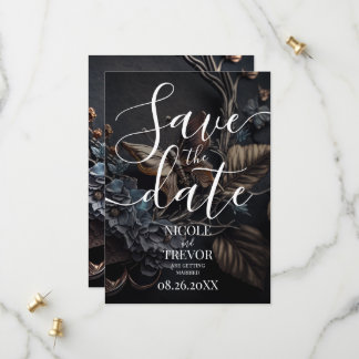 Save The Date Mariage papillon métallique steampunk personnalisé
