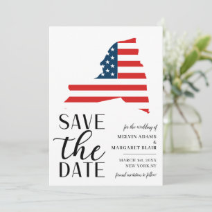 Save The Date Mariage patriote dans l'État de New York aux États
