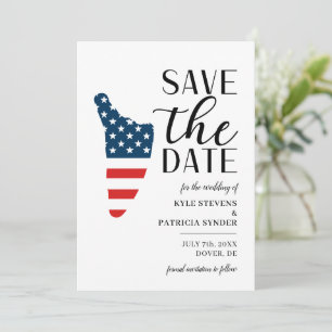 Save The Date Mariage patriotique dans l'État américain du Delaw