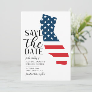 Save The Date Mariage Patriotique Destination État Californie