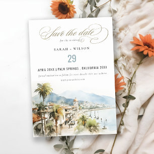 Save The Date Mariage Paysage Aquarelle Santa Marta Colombie