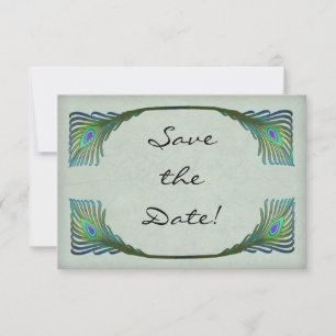 Save The Date Mariage Peacock Art Nouveau vintage Enregistrer la