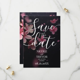 Save The Date Mariage personnalisé aux fleurs de cerisier