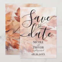 Mariage personnalisé de branche feuillue aquarelle