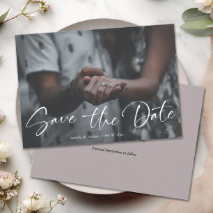 Save The Date Mariage photo à l'écriture élégante