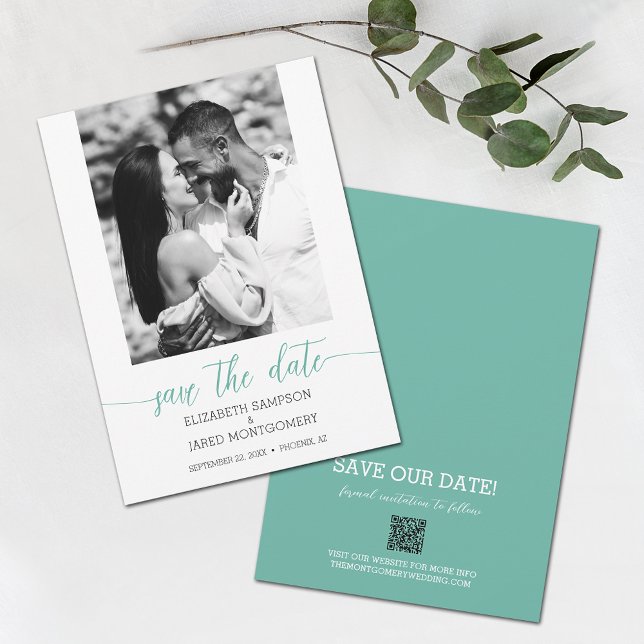 Save The Date Mariage photo Aqua (Créateur téléchargé)