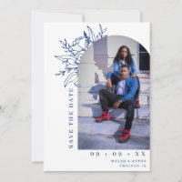 Mariage photo Arc floral bleu et blanc