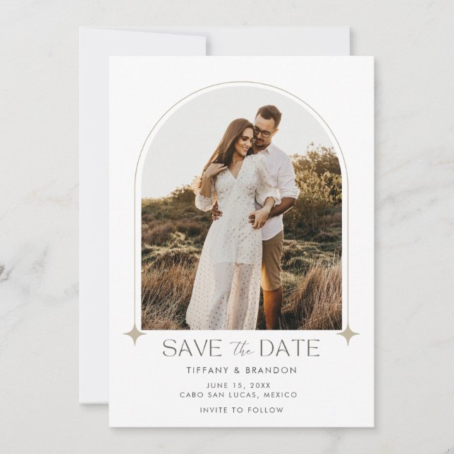 Save The Date Mariage photo Arch moderne (Devant)