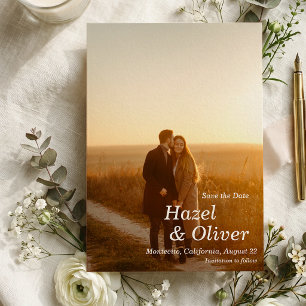 Save The Date Mariage photo avec superposition de typographie mo