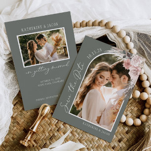 Save The Date Mariage photo Boho Sage Green