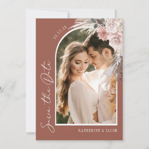 Save The Date Mariage photo Boho Terracotta