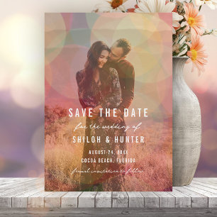 Save The Date Mariage photo Bokeh de couleur moderne