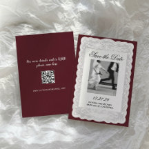 Mariage Photo Burgundy Papier Dentelle Blanc Vinta
