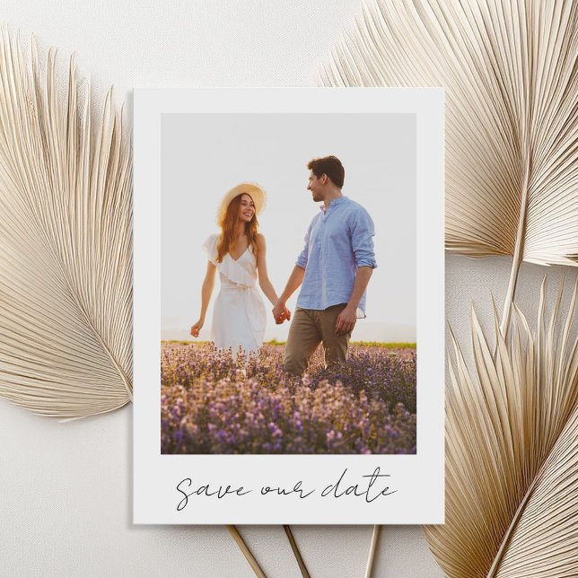 Save The Date Mariage photo Calligraphie manuscrite simple (Créateur téléchargé)