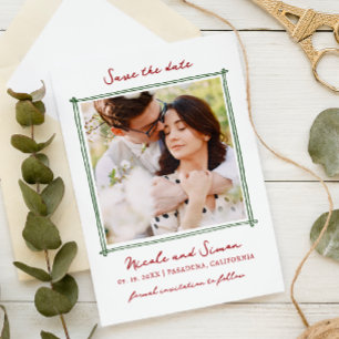 Save The Date Mariage photo Carré dessiné à la main Whimsical Sk