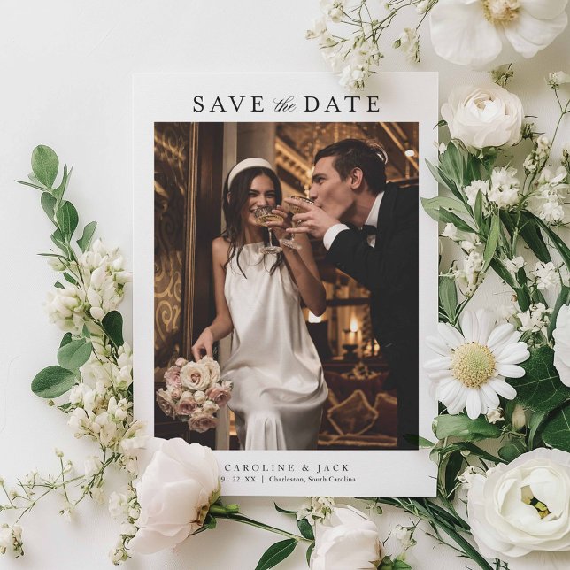 Save The Date Mariage Photo Chic Moderne Classique (Créateur téléchargé)