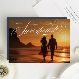 Save The Date Mariage photo classique en blanc