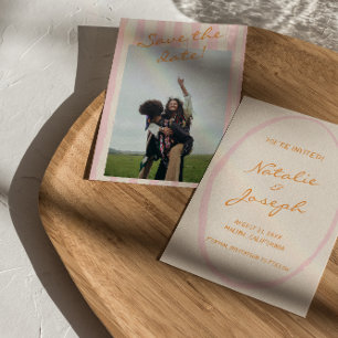 Save The Date Mariage photo coloré à la main