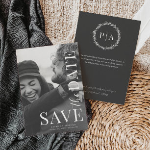 Save The Date Mariage photo complète moderne Enregistrer la date