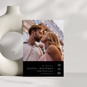 Save The Date Mariage photo contemporain noir foncé