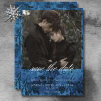 Mariage photo Dark Moody Black & Blue Damask