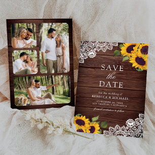 Save The Date Mariage Photo de Barn en Bois Rustique avec Tourne