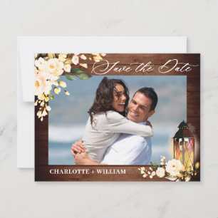 Save The Date Mariage photo de Blush Rose Rustic Wood Greenery