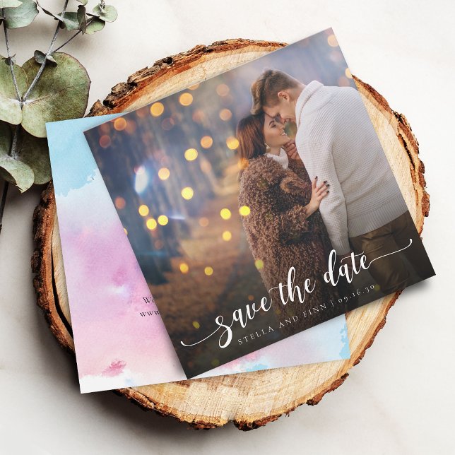 Save The Date Mariage photo de Calligraphie moderne (Modern Calligraphy Photo Wedding Save The Date)