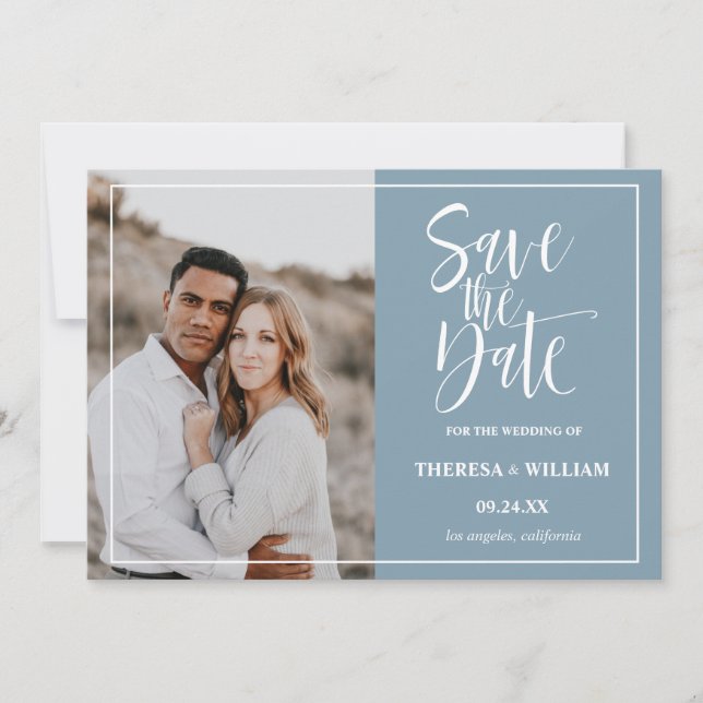 Save The Date Mariage photo de calligraphie traditionnelle (Devant)