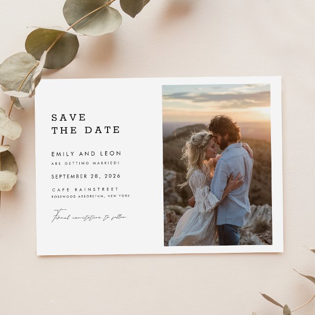 Save The Date Mariage photo de code QR Moderne Bohème pas cher (Créateur téléchargé)