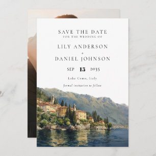 Save The Date Mariage photo de destination du lac de Côme Italie