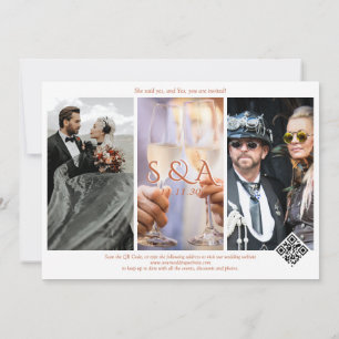 Save The Date Mariage photo de la feuille d'automne brûlé Orange