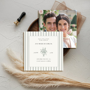 Save The Date Mariage photo de la zone verte de la bande florale