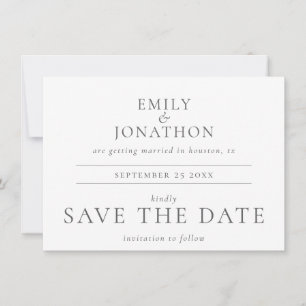 Save The Date Mariage photo de l'écriture grise moderne