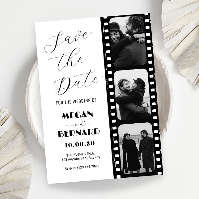 Save The Date Mariage photo de rouleau de film tendance moderne  (Créateur téléchargé)