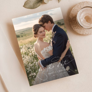 Save The Date Mariage photo de script de calligraphie moderne