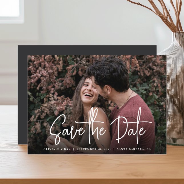 Save The Date Mariage photo de script manuscrit moderne (Créateur téléchargé)