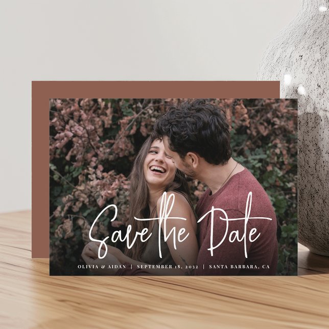 Save The Date Mariage photo de script manuscrit moderne (Créateur téléchargé)