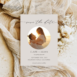 Save The Date Mariage photo de script minimaliste moderne