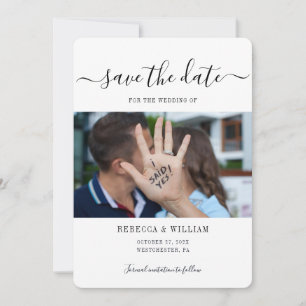 Save The Date Mariage photo de script moderne