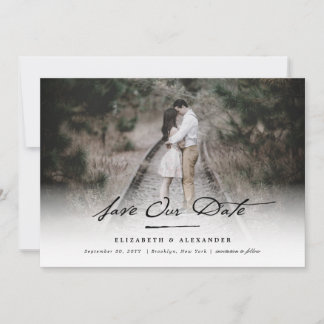 Save The Date Mariage Photo de style écriture manuscrite vintage