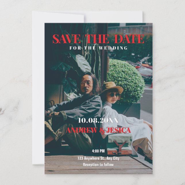 Save The Date Mariage photo de style rétro (Devant)