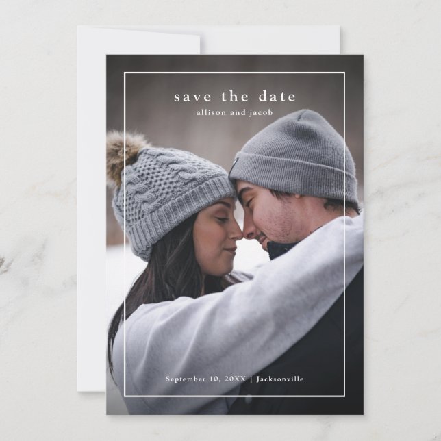 Save The Date Mariage photo de type minimal (Devant)