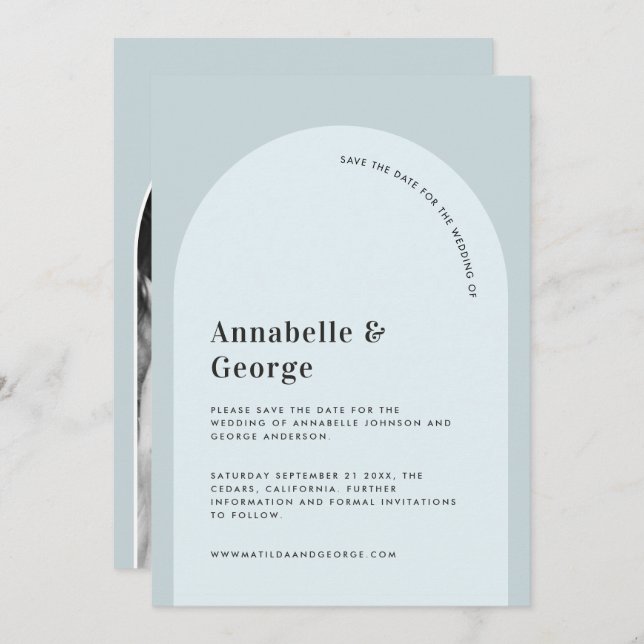 Save The Date Mariage photo de typographie graphique moderne (Devant / Derrière)